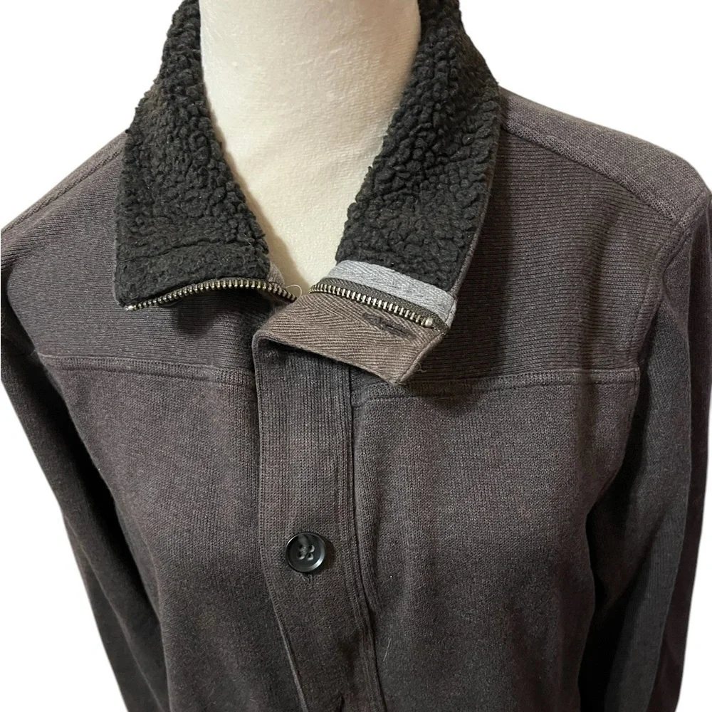 🔥Banana Republic Mens L Front Zip & Buton Coat Jacket Casual Pockets
